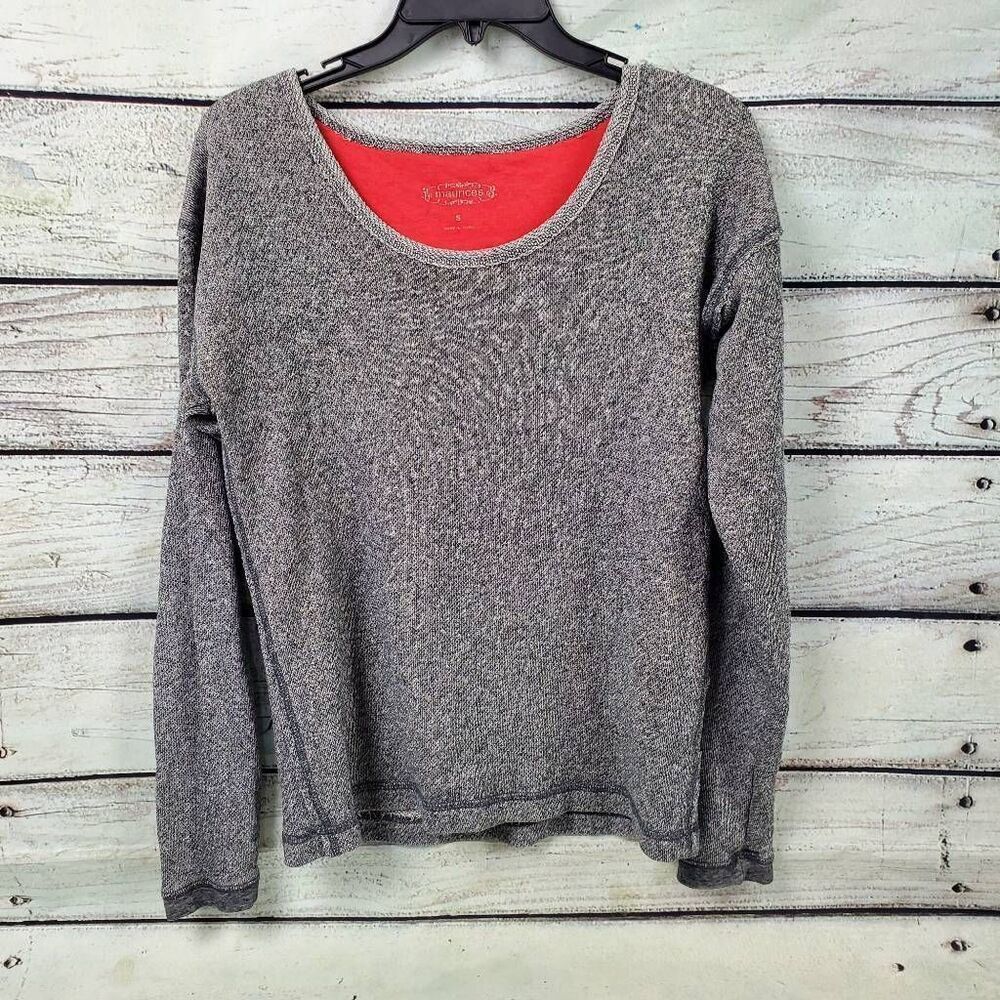 Maurices Women’s Long Sleeve Knit Top Gray Marled Texture Size Small Casual Pull